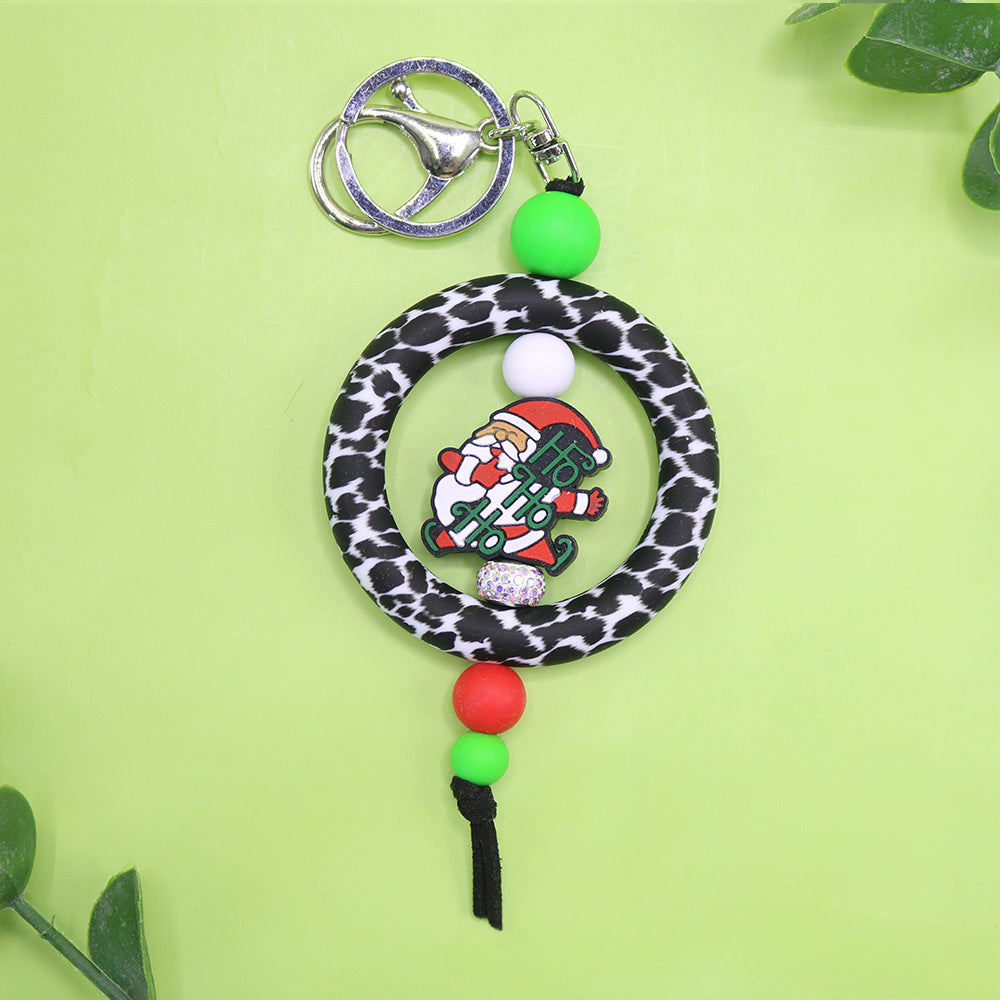 Wholesale Christmas Silicone Bead Keychain